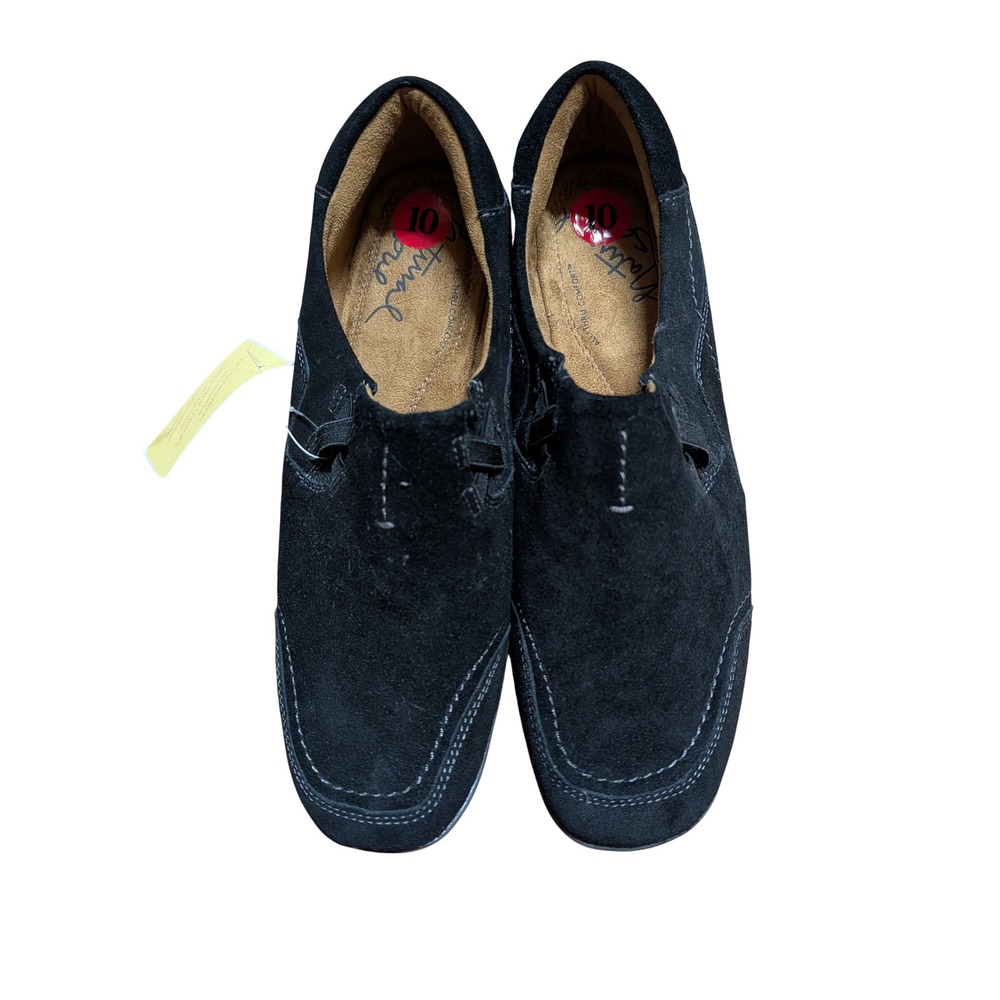 Natural Soul Loafers Womens 10 Black New Suede Arch Support Slip On Shoes